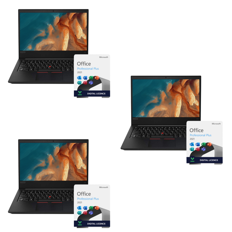 3x Lenovo ThinkPad T480s i5 8th Gen 14″ Laptop l 3x MS Office 2021