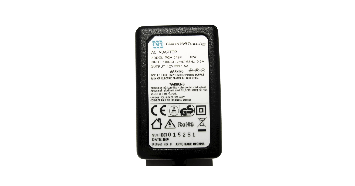 Refurbished CWT PGA-018F 18W 12V 1.5A Power Adapter (Second-Hand) - Image 2