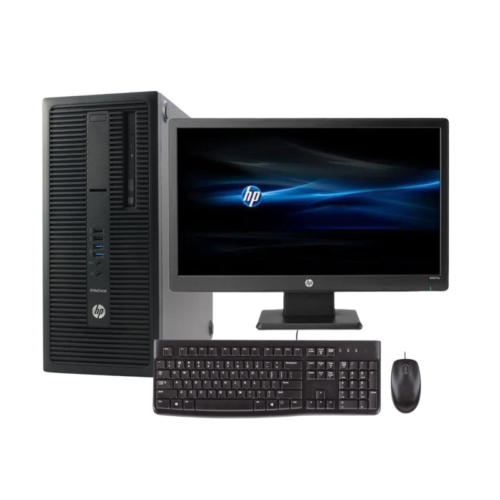 HP EliteDesk 800 G1 i5 4th Gen Tower | HP 20" Monitor | USB Wired K&M